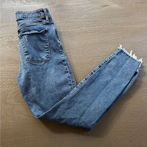 Abercrombie Super Skinny Ankle Button Fly Blue Jeans, size 27/4, 25” inseam